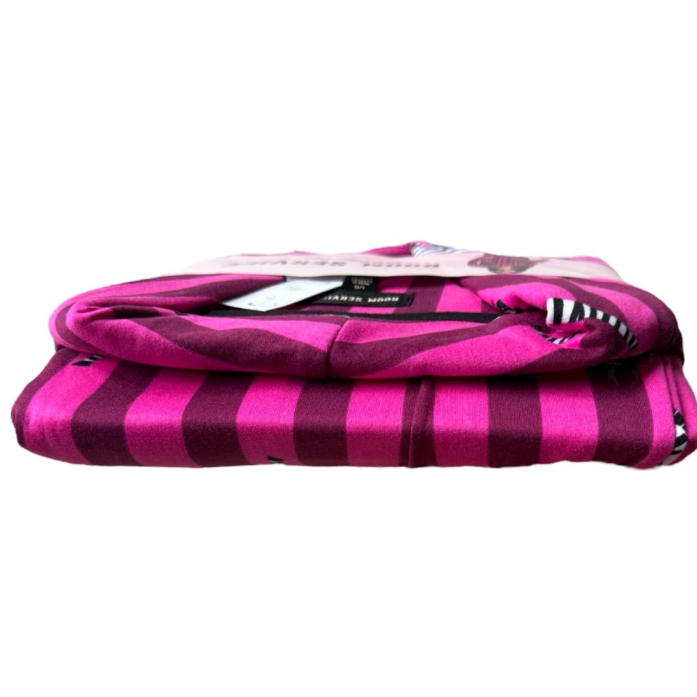 Room Service Pink Zebra Print Pajama Set Notch Collar Top - Picture 7 of 9
